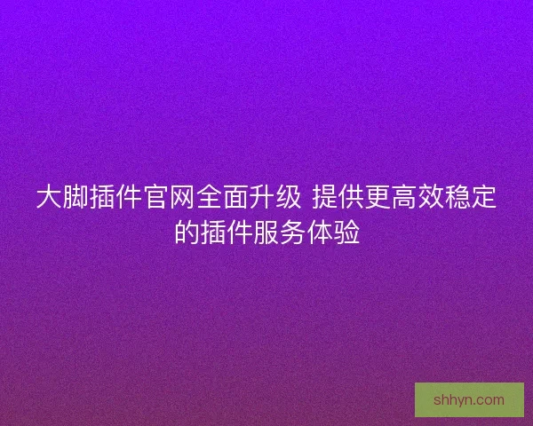 大脚插件官网全面升级 提供更高效稳定的插件服务体验
